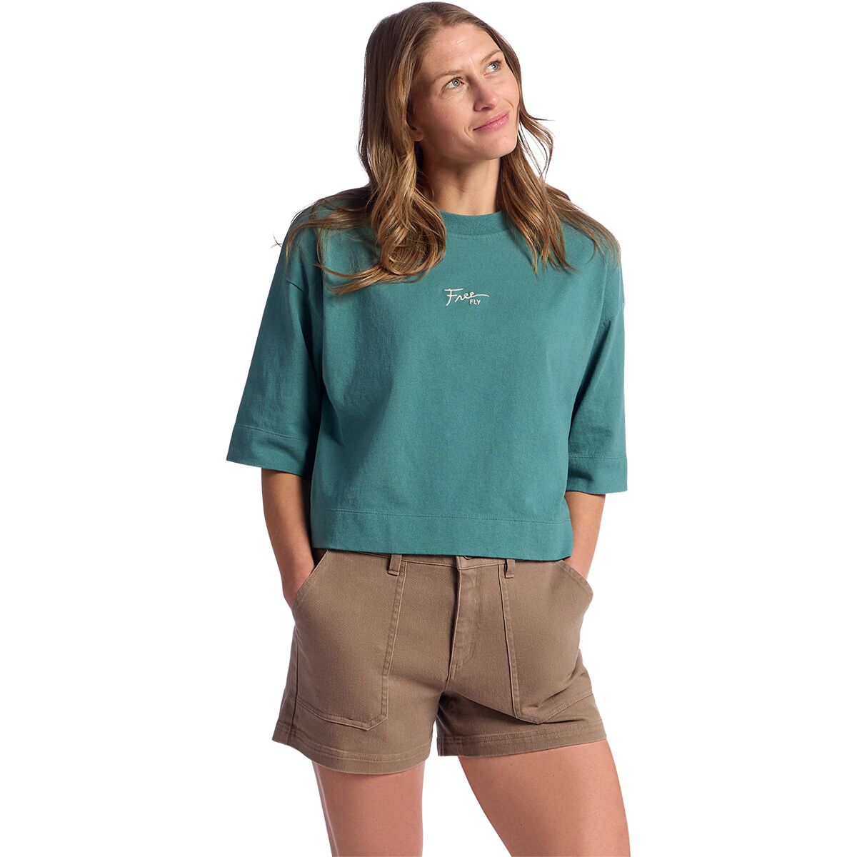 Image of Free Fly Script T-Shirt - Women's Sea Pine, S