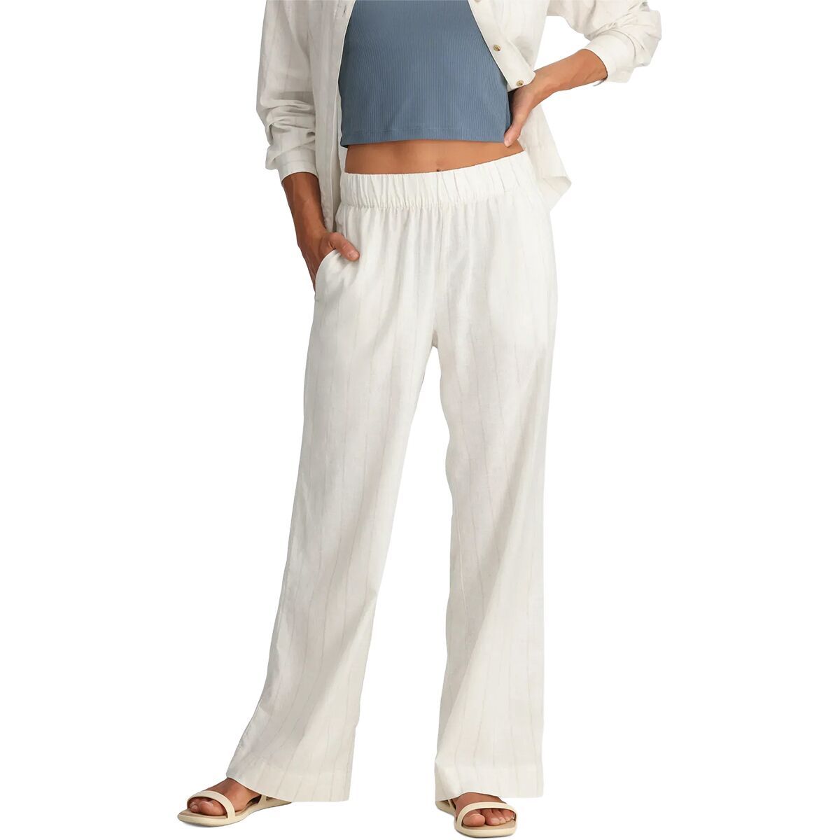 Image of Free Fly Sullivan's Pant - Women's Dash Vertical Stripe Sea Salt, XS