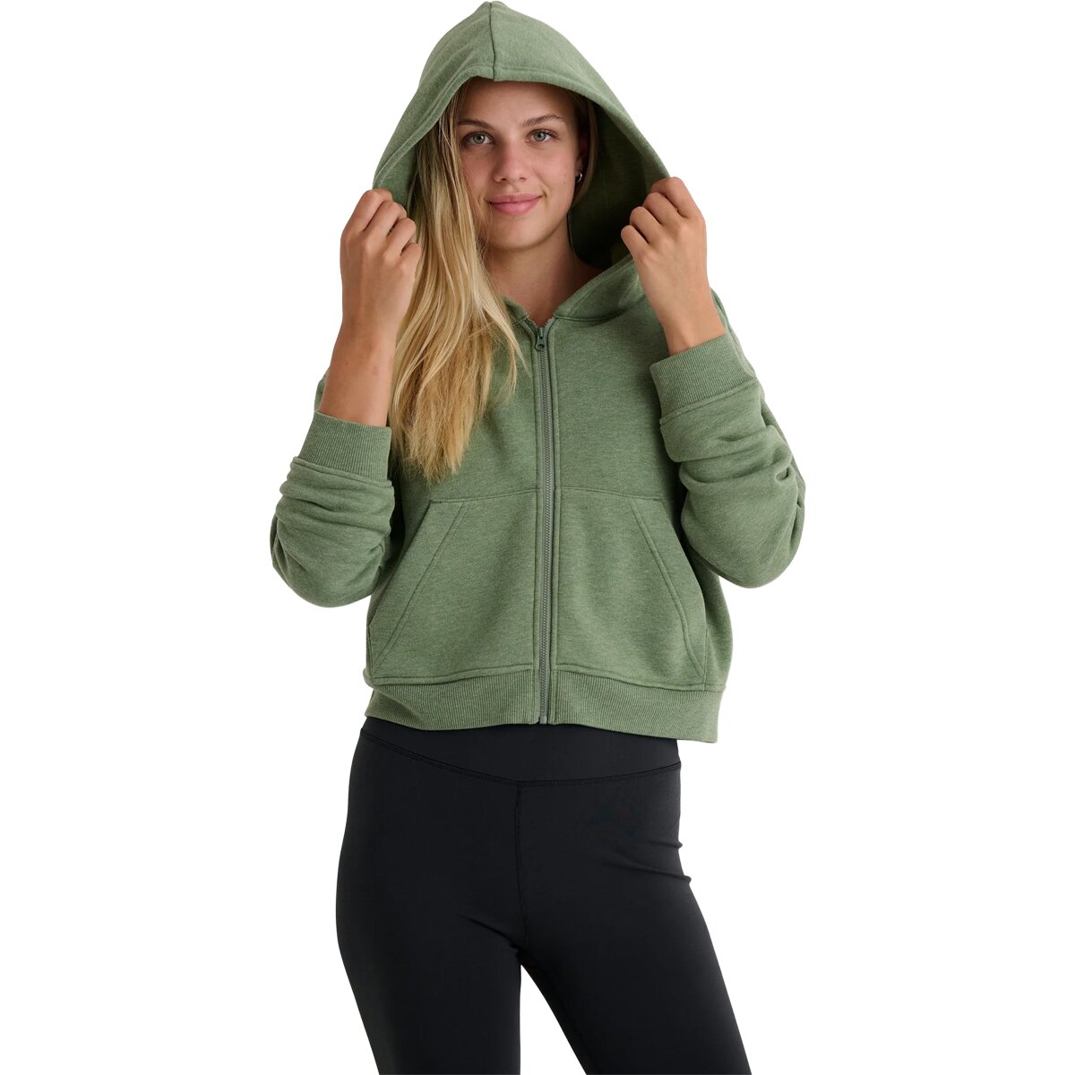 Image of Free Fly Bamboo Northcoast Fleece Full-Zip Hoodie - Women's Heather Olivine, L