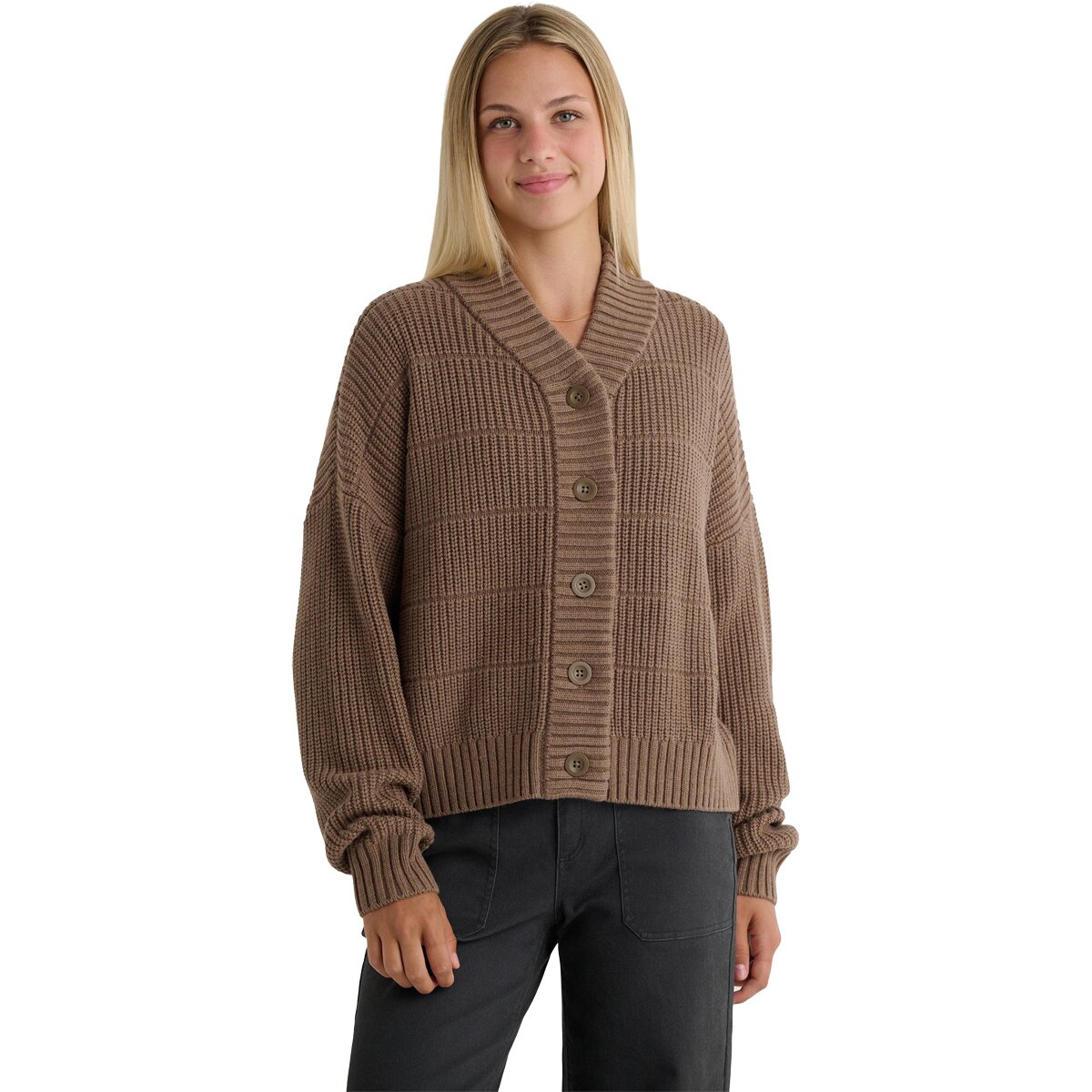 Image of Free Fly Coastloom Cardigan Sweater - Women's Fossil, XS
