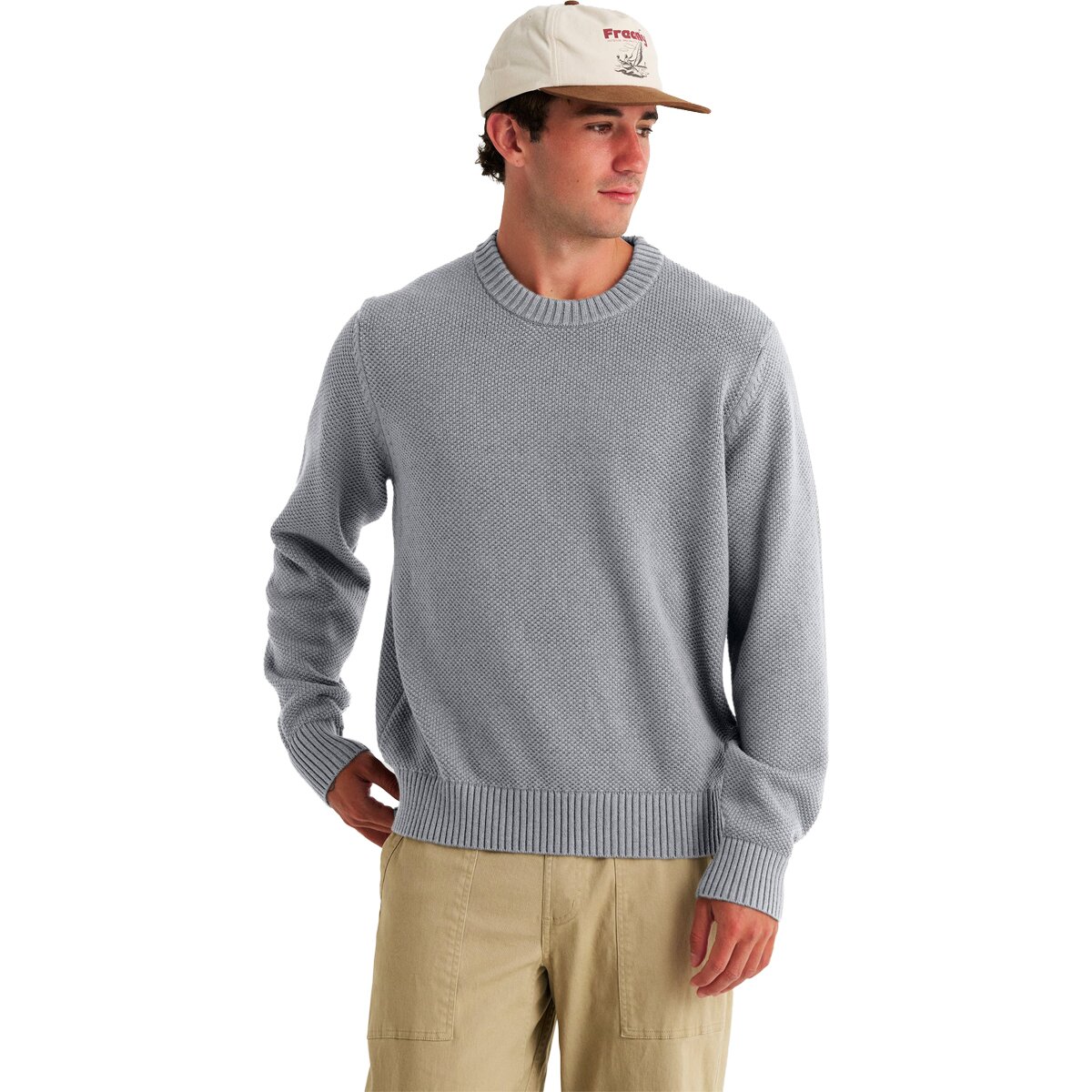 Image of Free Fly Coastloom Crew Sweater - Men's Heather Light Grey, M