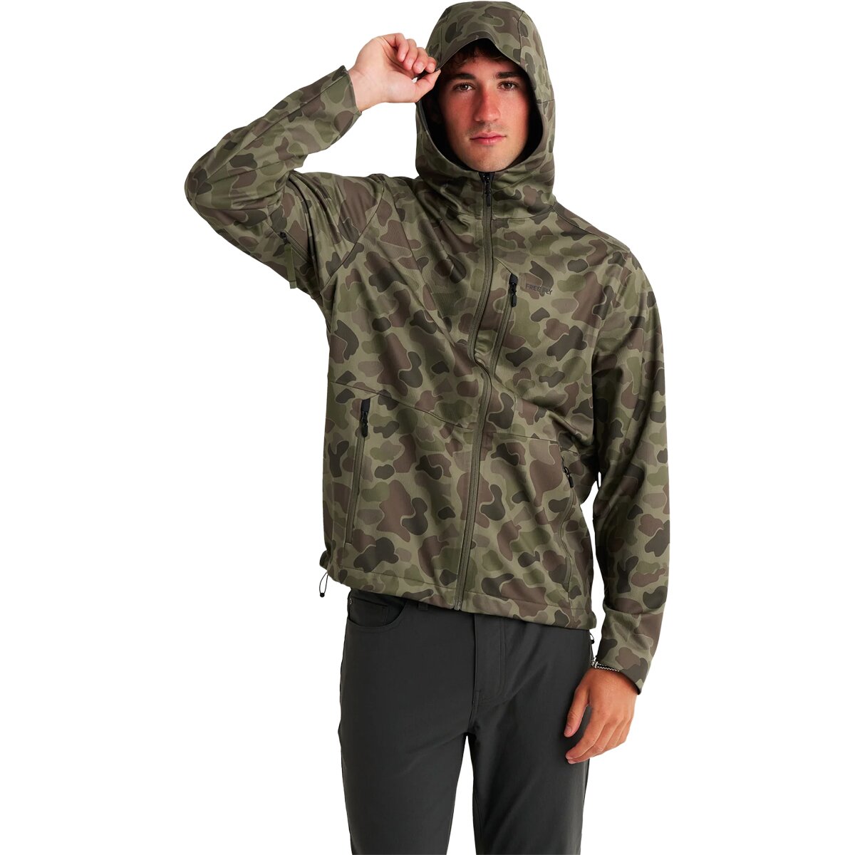 Free Fly Thermowind Jacket - Men's Vintage Camo Oil Green, L