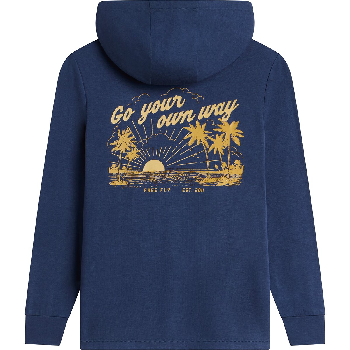 Free Fly Shade Graphic Hoodie - Go Your Own Way - Kids' True Navy, XS