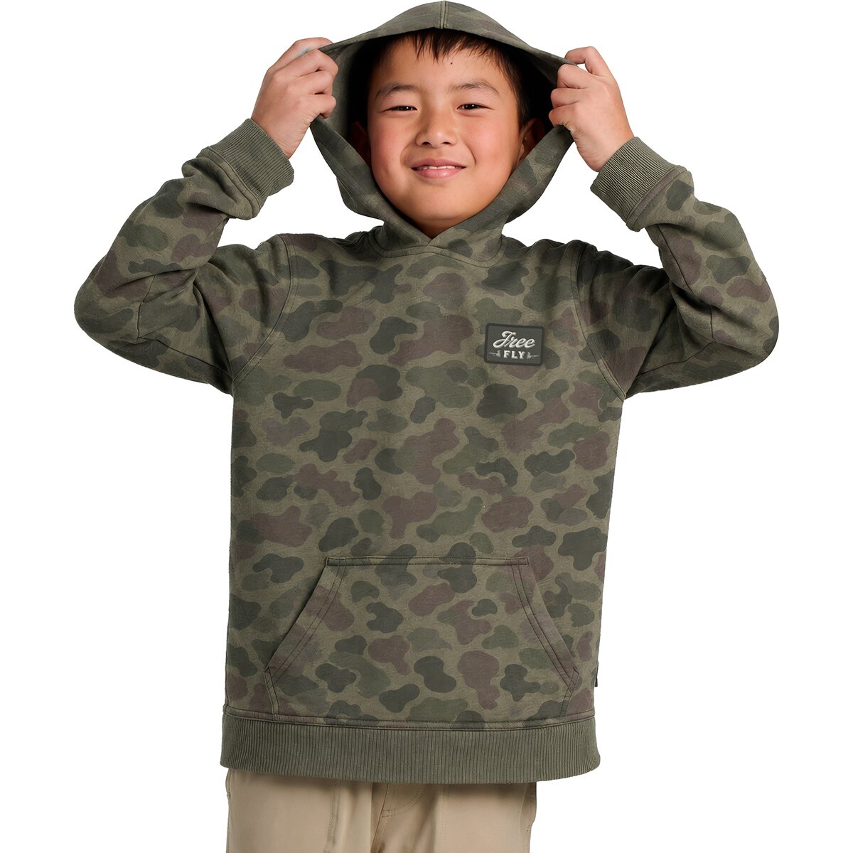Free Fly Free Fly Camo Hoodie - Kids' Vintage Camo Oil Green, XS - $58.00 at Backcountry.com