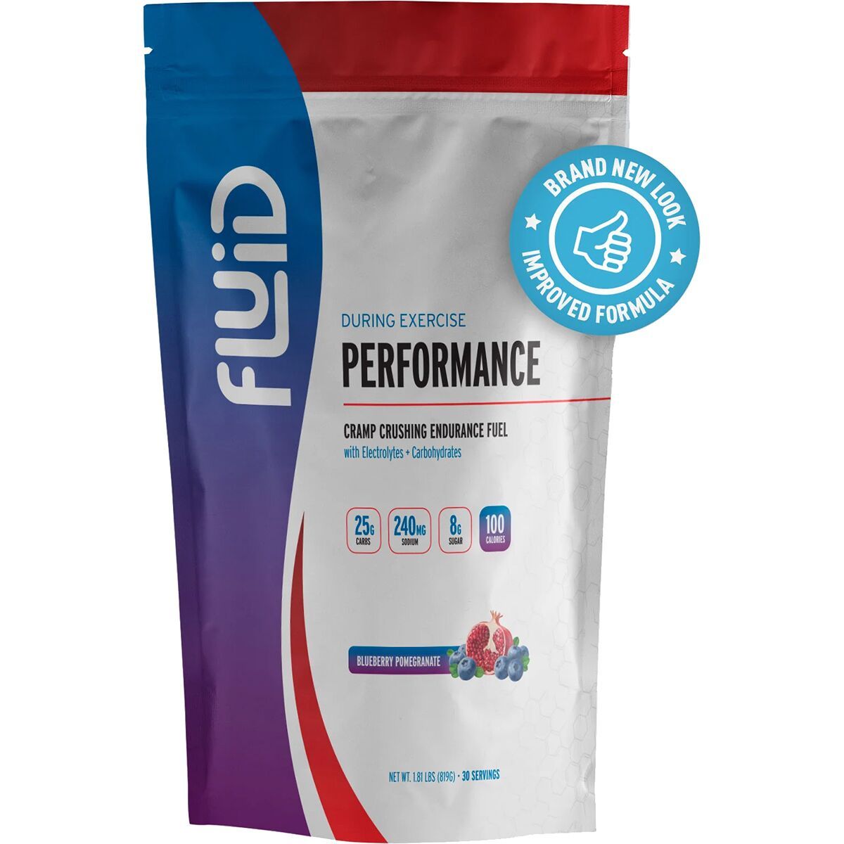 Image of Fluid Performance Endurance Fuel - 54 Serving Bag Blueberry Pomegranate, 50 Servings