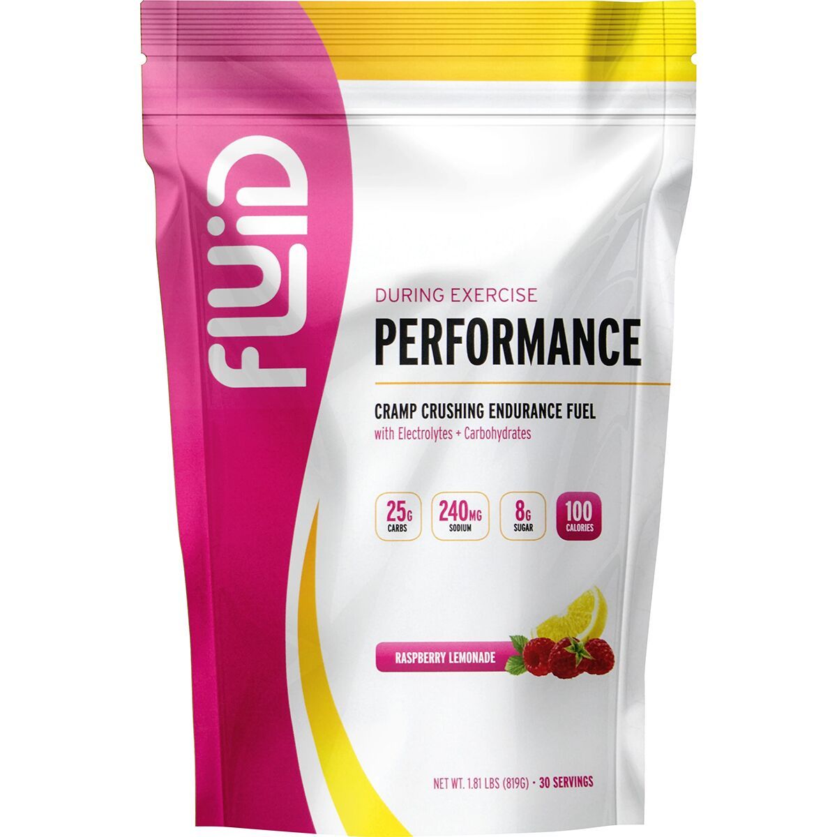 Image of Fluid Performance Endurance Fuel - 54 Serving Bag Raspberry Lemonade, 50 Servings