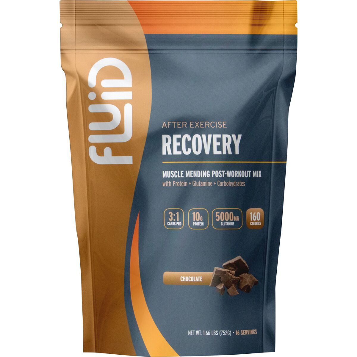 Fluid Fluid Recovery Post-Workout Mix Chocolate, 16 Servings