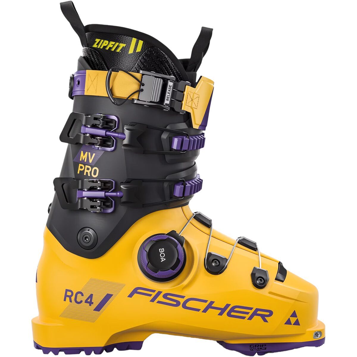Image of Fischer RC4 Pro MV DYN Boa Boot - 2025 Mango/Carbon, 27.5
