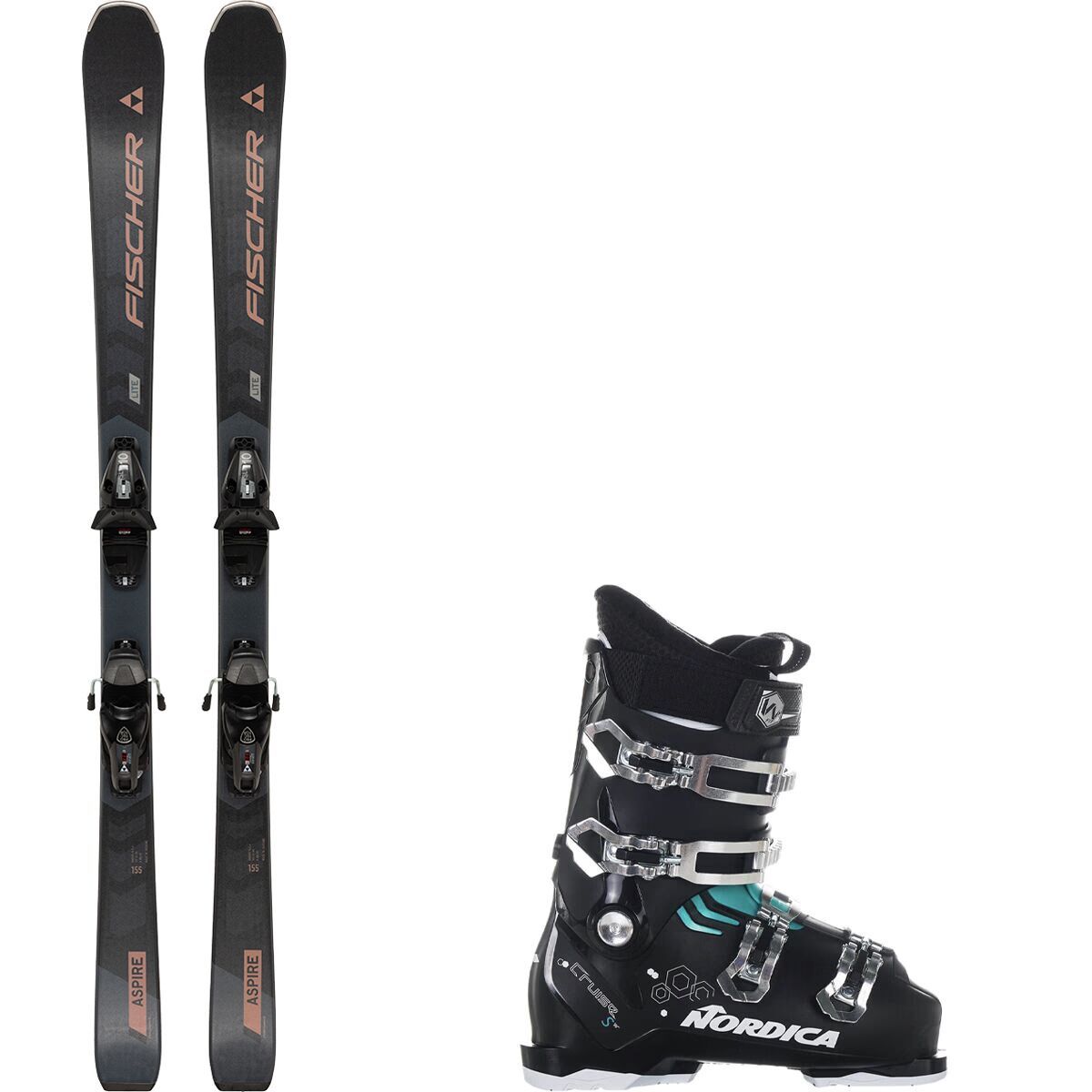 Image of Fischer Aspire SLR Pro Package Ski+Nordica Cruise Ski Boot - Women's Ski Size 145cm, Boot Size 25.5
