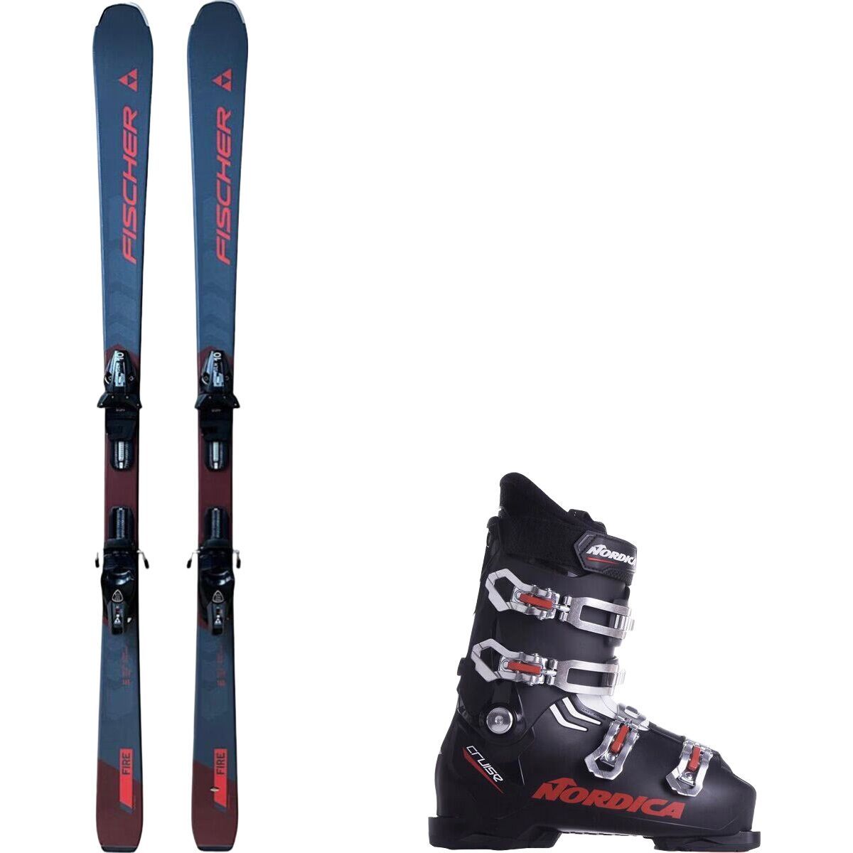 Image of Fischer RC Fire SLR Pro Package Ski + Nordica Cruise Ski Boot Ski Size 160cm, Boot Size 29.5