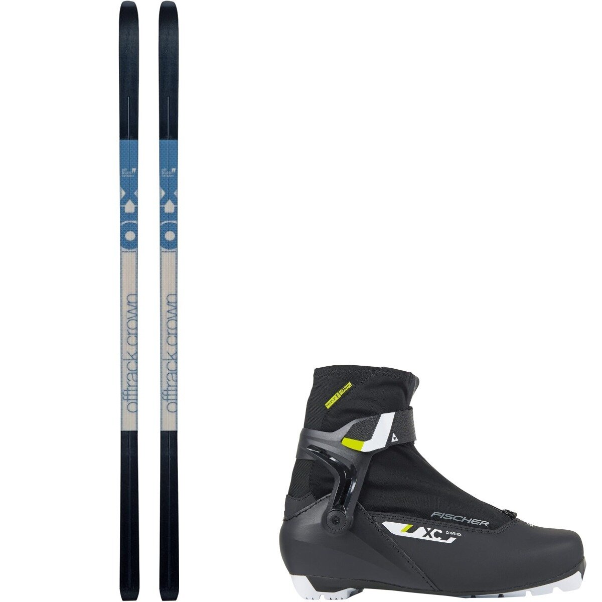 Image of Fischer Spider 62 Xtralite XC Ski Package w/ Poles - Men's One Color/Black/White/Grey, 188cm/41.0/135cm