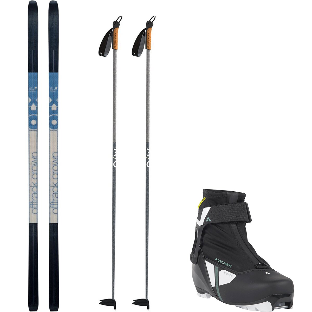Image of Fischer Spider 62 Xtralite XC Ski Package w/ Poles - Women's One Color/White/Black/Grey, 198cm/37.0/160cm
