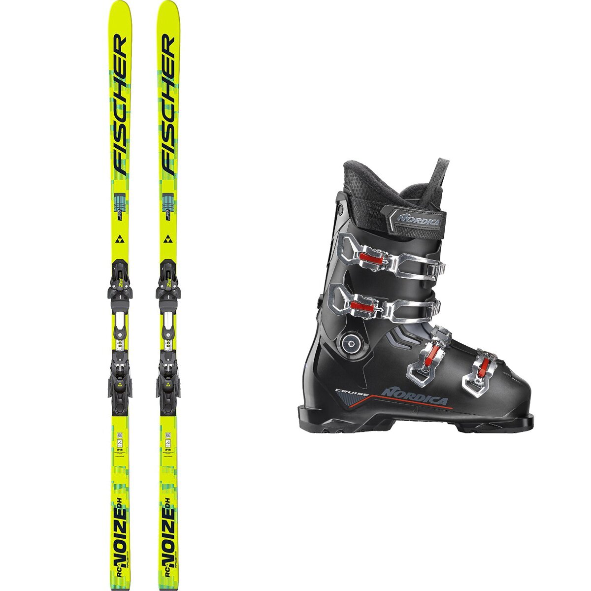 Fischer Fischer RC Pulse Ski + RS9 Binding + Cruise Boot - 2027 Black/Yellow/Black/Gray/Red, 155cm/30.5 - $624.95 at Backcountry.com