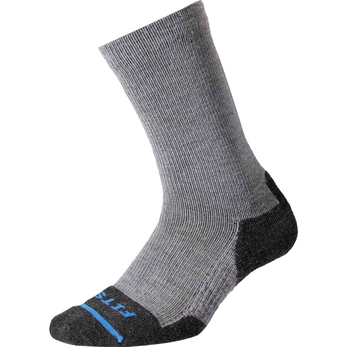 Image of FITS Light Hiker Crew Socks - Men's Light Grey, L