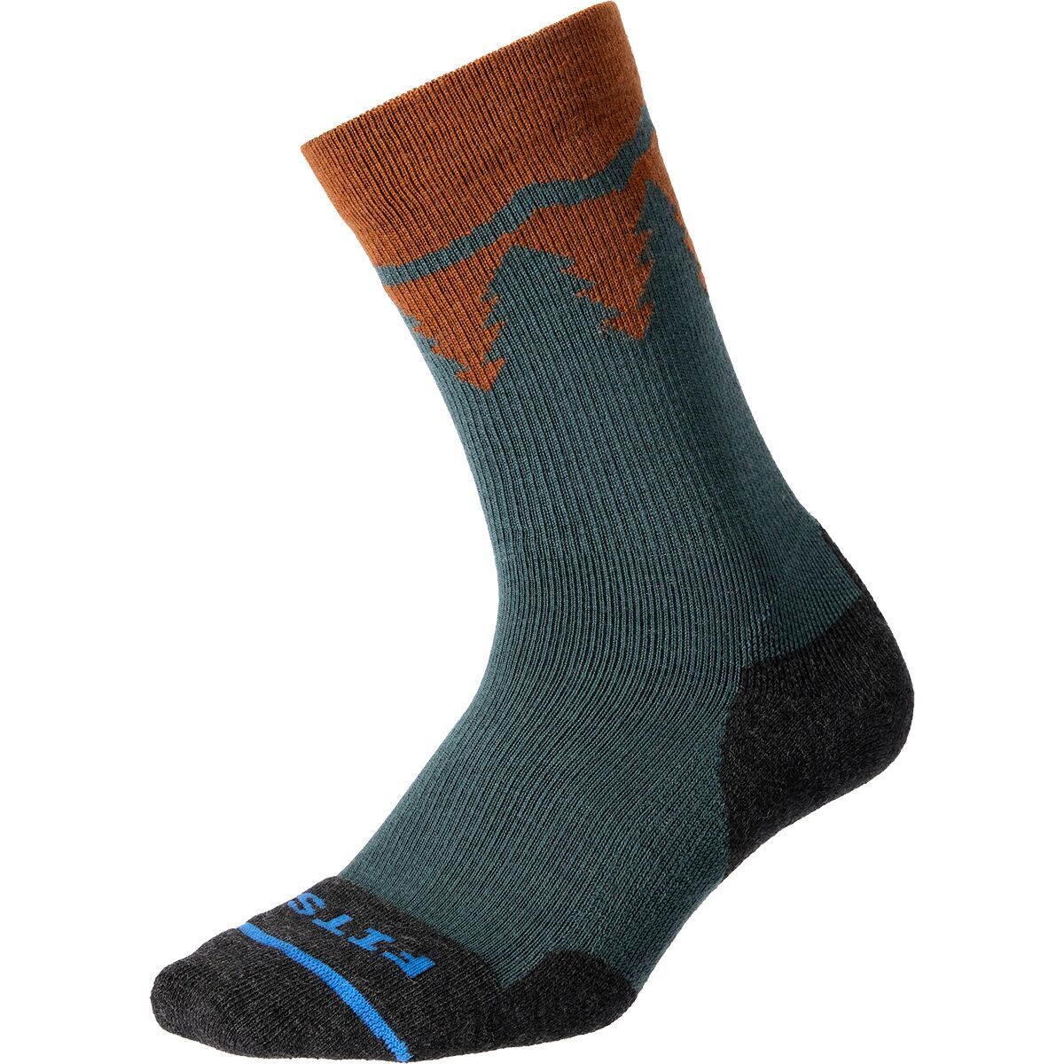 Image of FITS Light Hiker Basalm Crew Socks Dark Forest, M
