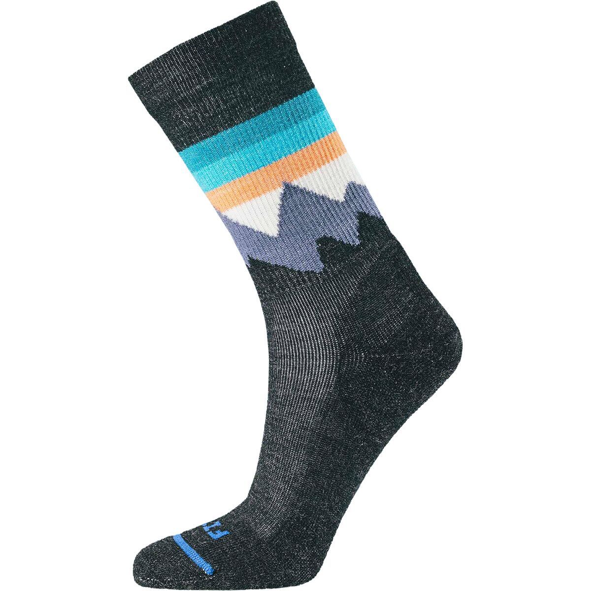 FITS Light Hiker Mountain Top Crew Socks Charcoal, M