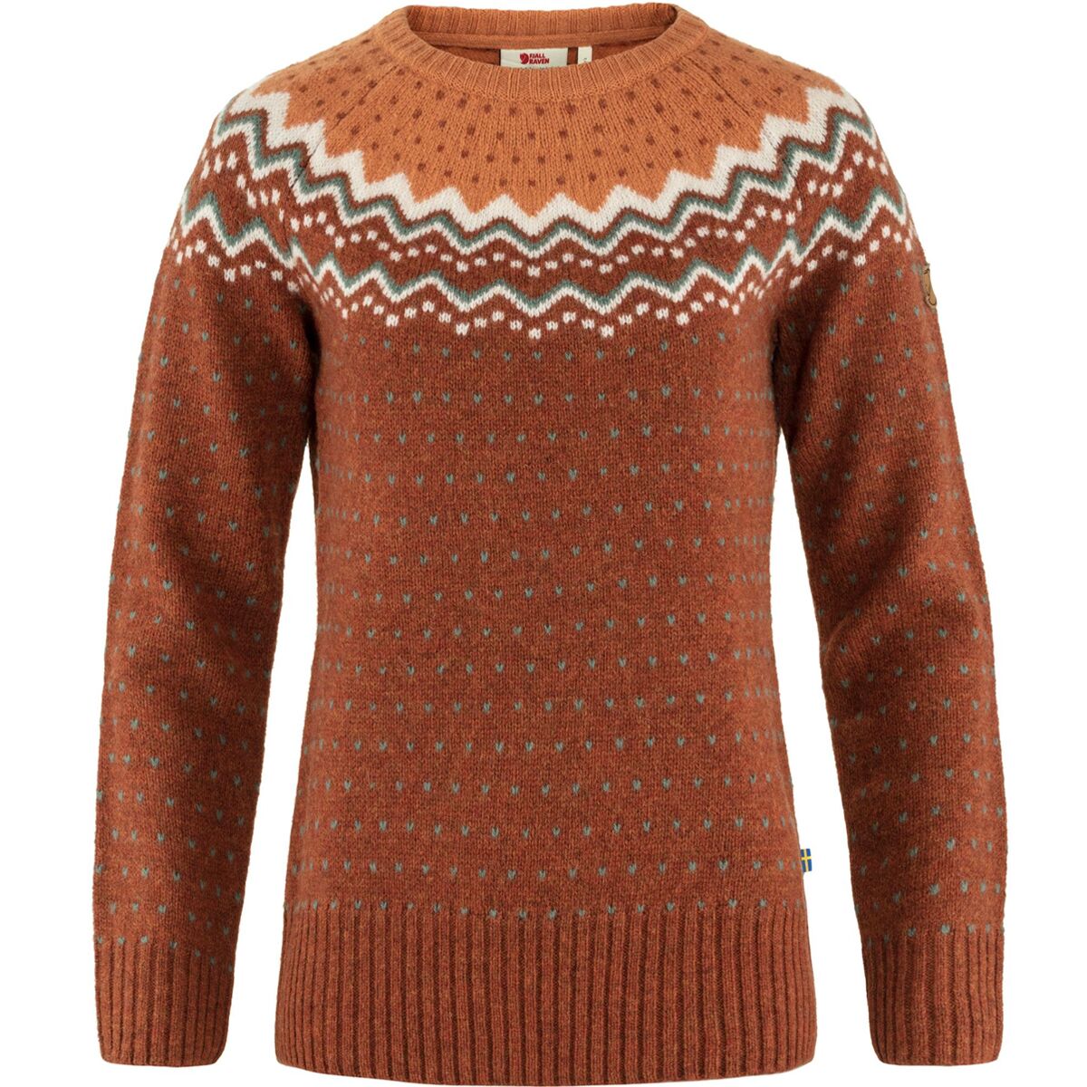 Image of Fjallraven Ovik Knit Sweater - Women's Autumn Leaf/Desert Brown, S