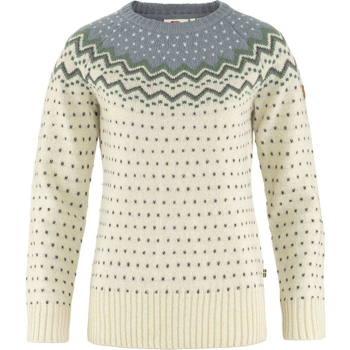 Image of Fjallraven Ovik Knit Sweater - Women's Chalk White/Flint Grey, XS