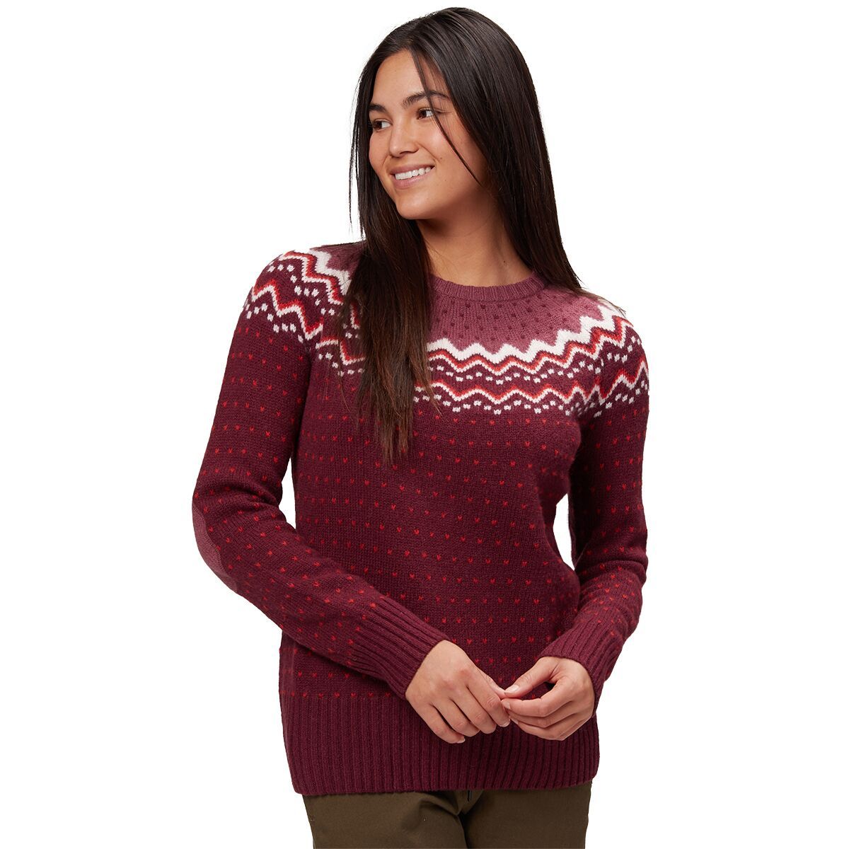 Fjallraven Ovik Knit Sweater - Women's Dark Garnet, XL