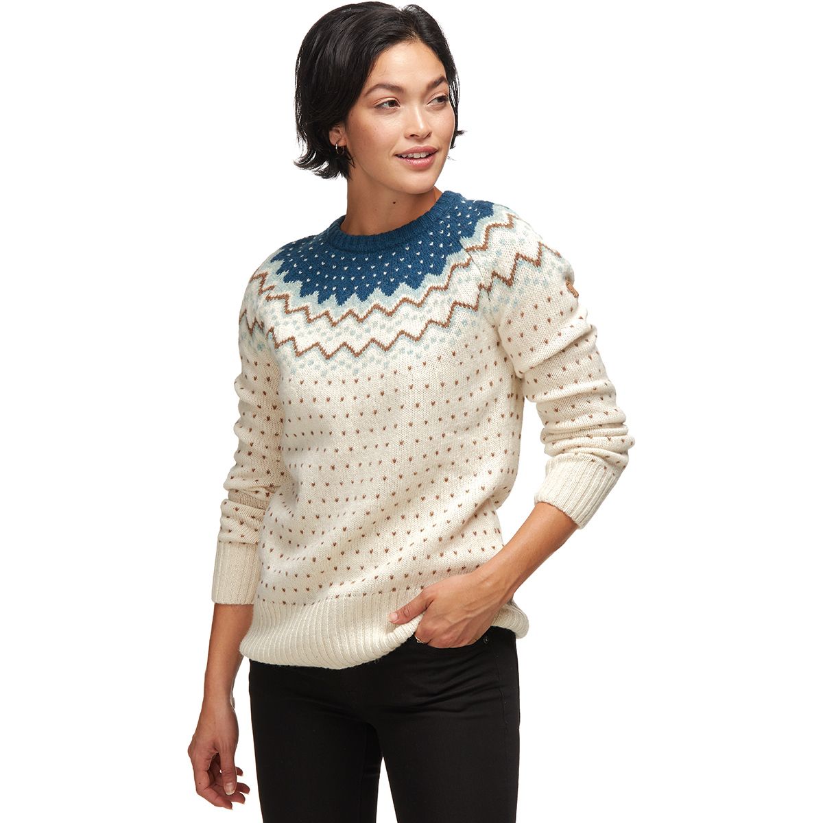 Image of Fjallraven Ovik Knit Sweater - Women's Glacier Green, XS