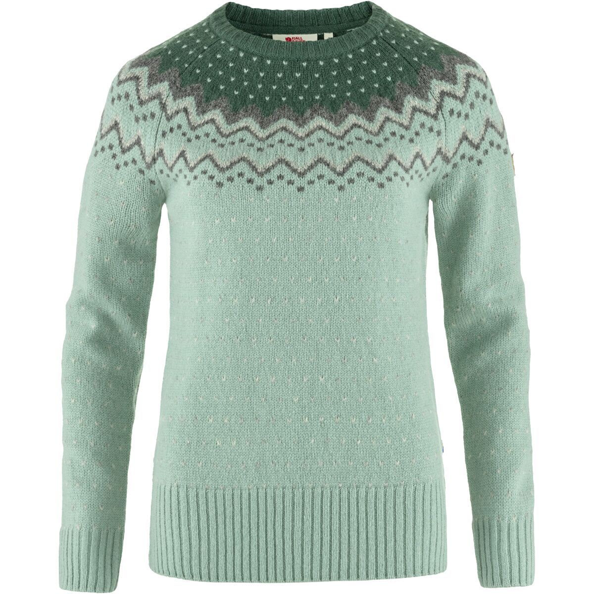 Image of Fjallraven Ovik Knit Sweater - Women's Misty Green/Deep Patina, XS