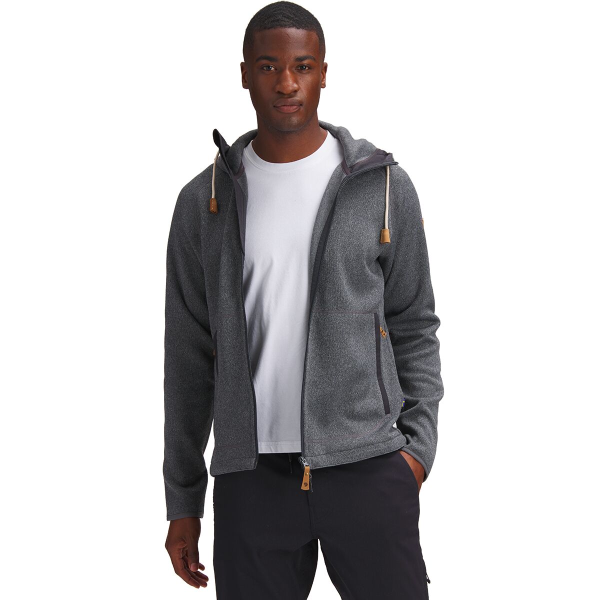 Image of Fjallraven Ovik Fleece Hooded Jacket - Men's Dark Grey, XL