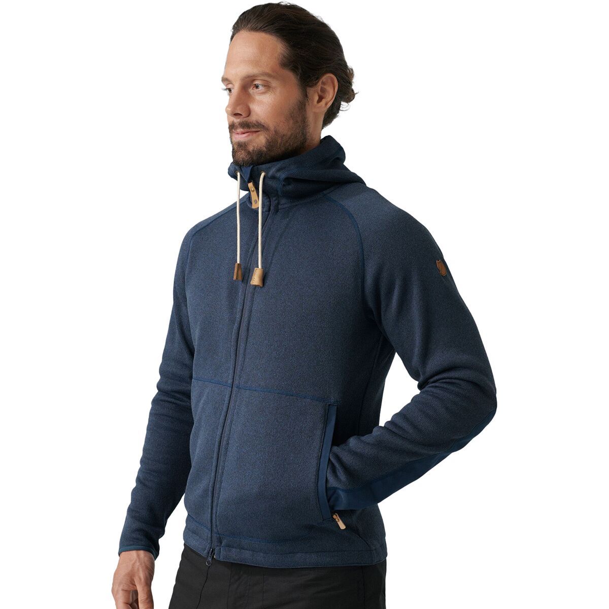 Image of Fjallraven Ovik Fleece Hooded Jacket - Men's Navy, M