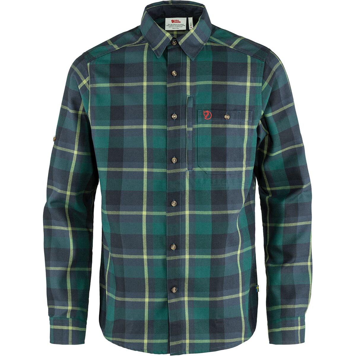 Fjallraven Fjallglim Flannel Shirt - Men's Arctic Green/Navy L product image