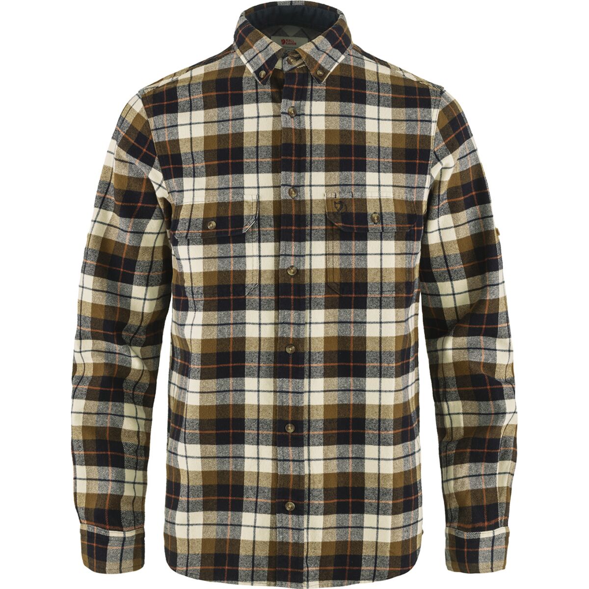 Image of Fjallraven Singi Heavy Regular Fit Flannel Shirt - Men's Chalk White/Dark Navy, S