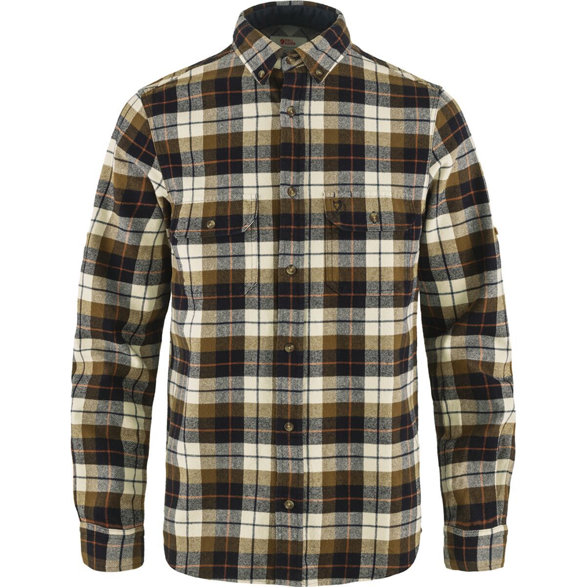 Image of Fjallraven Singi Heavy Regular Fit Flannel Shirt - Men's Chalk White/Dark Navy, L