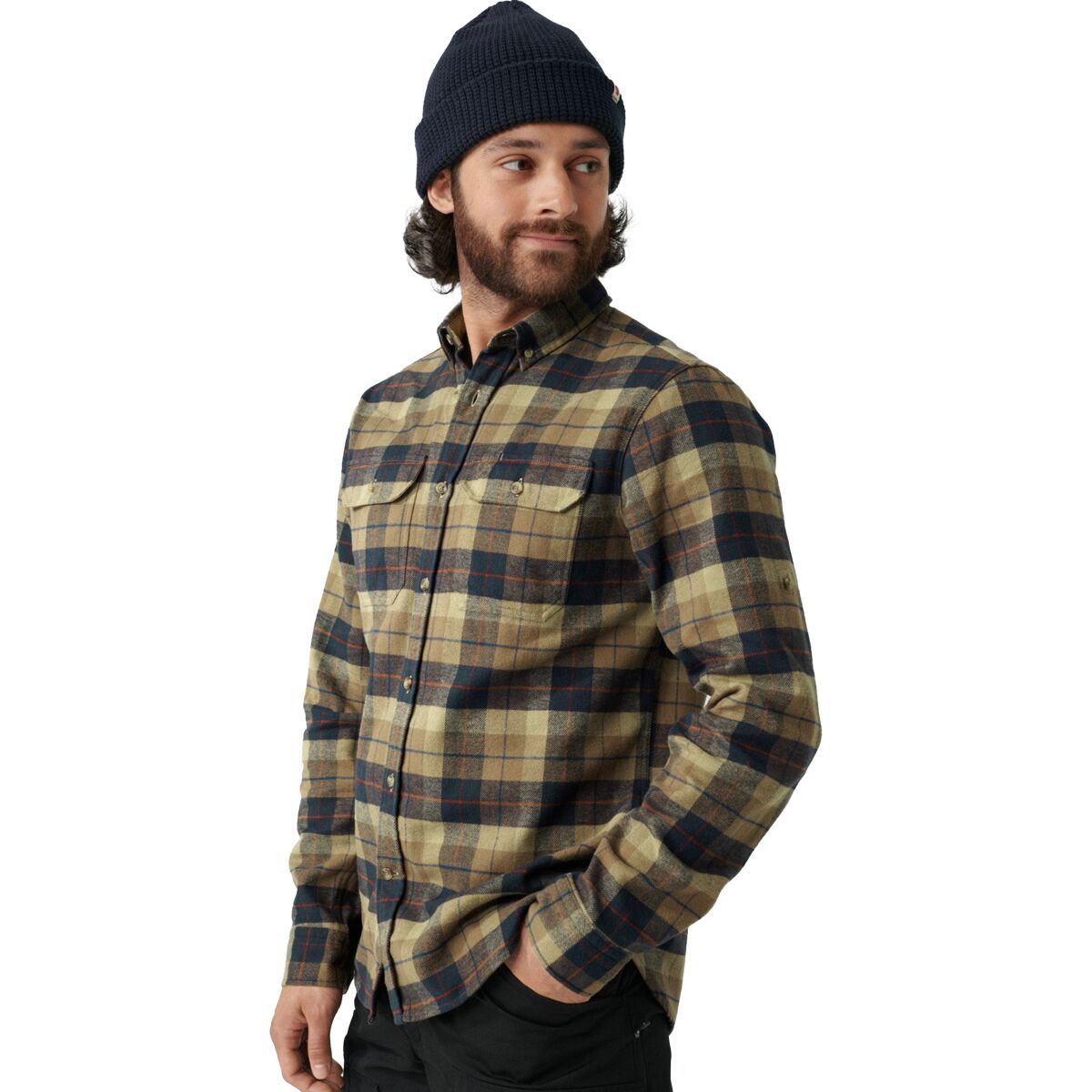Image of Fjallraven Singi Heavy Regular Fit Flannel Shirt - Men's Dark Sand, S