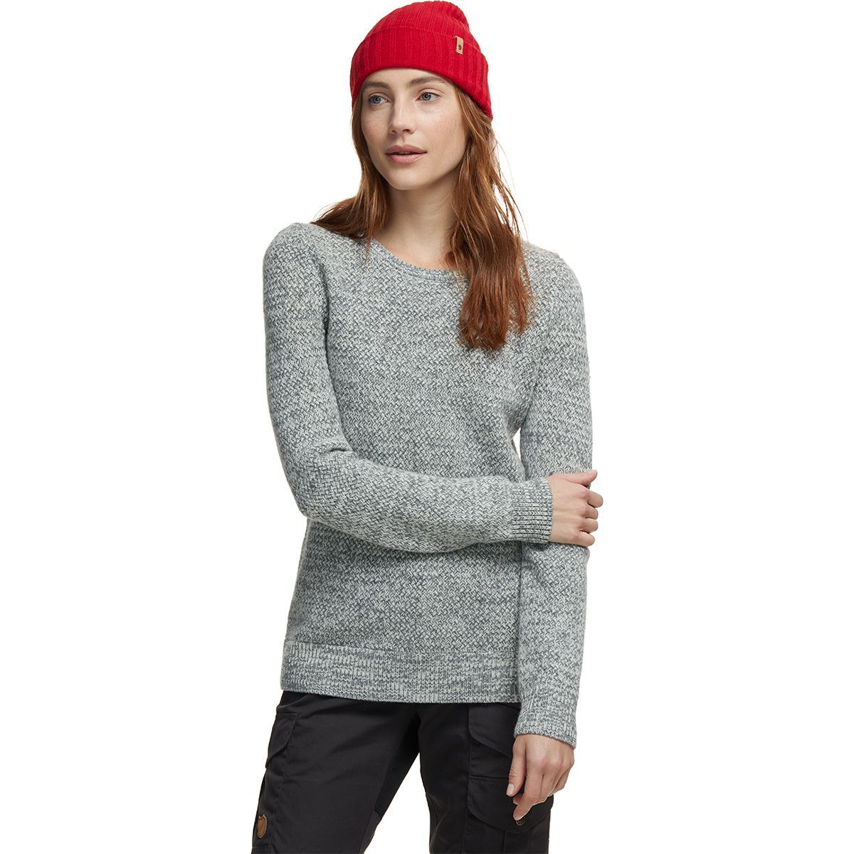 Fjallraven Ovik Structure Sweater - Women's Egg Shell/Grey, L