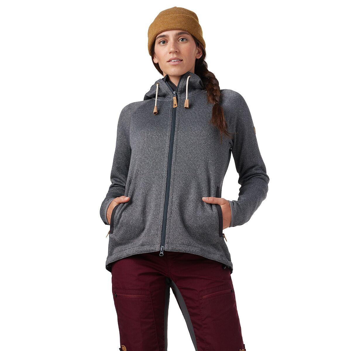 Fjallraven Ovik Fleece Hooded Jacket - Women's Dark Grey, XXS
