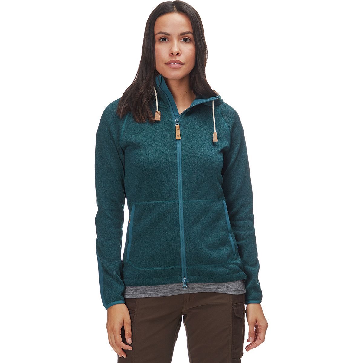Fjallraven Ovik Fleece Hooded Jacket - Women's Glacier Green, XXS