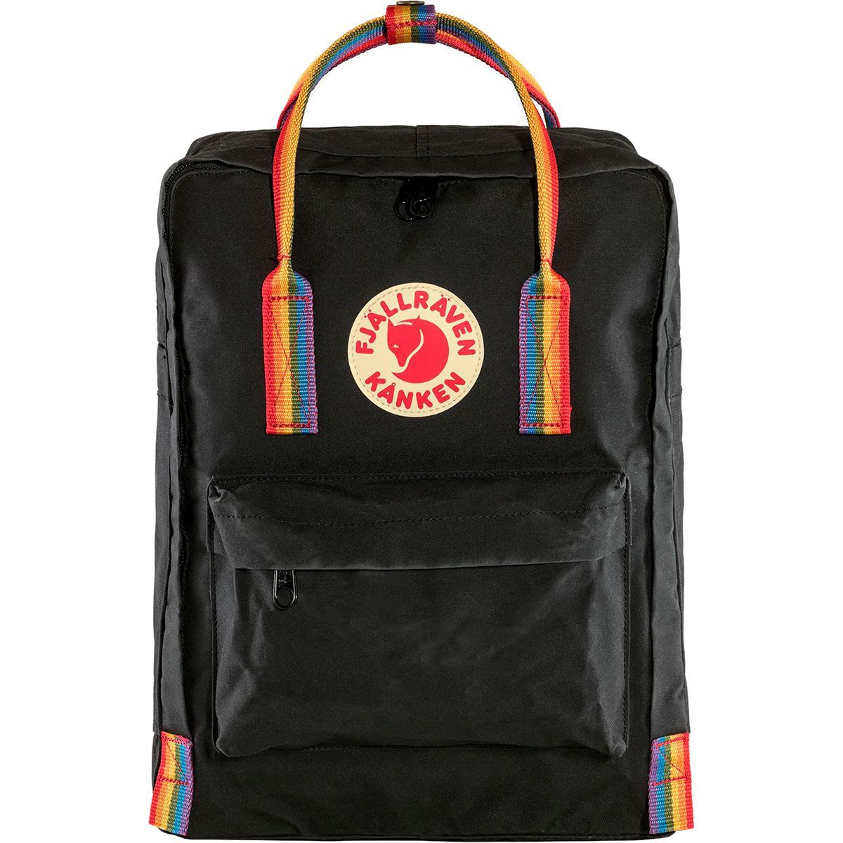 Image of Fjallraven Kanken Rainbow 16L Backpack Black/Rainbow Pattern, One Size