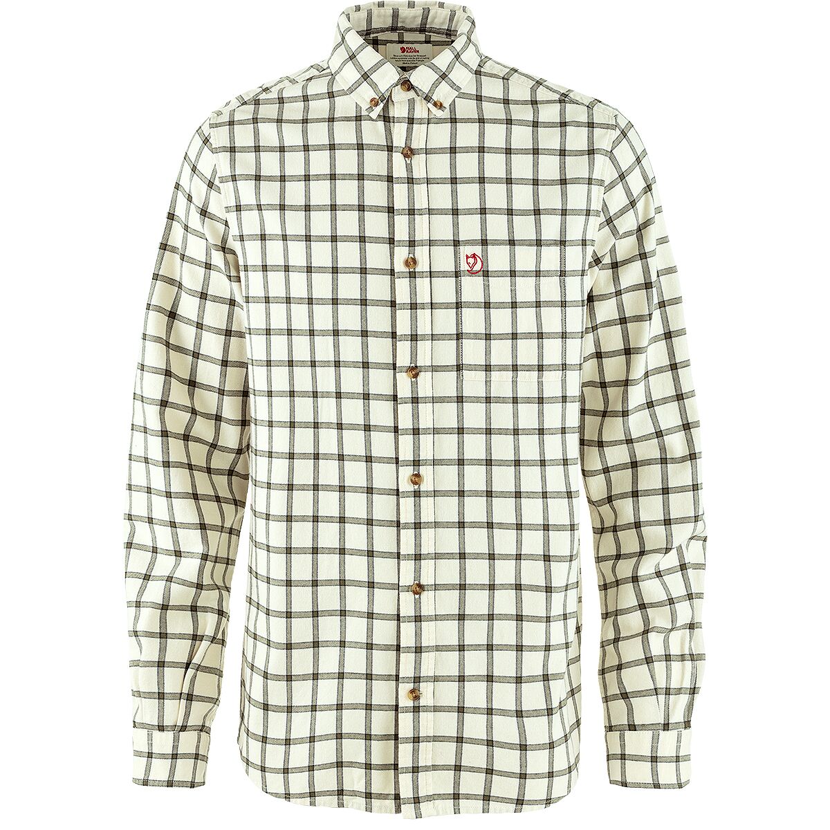 Image of Fjallraven Ovik Flannel Shirt - Men's Chalk White/Laurel Green, S