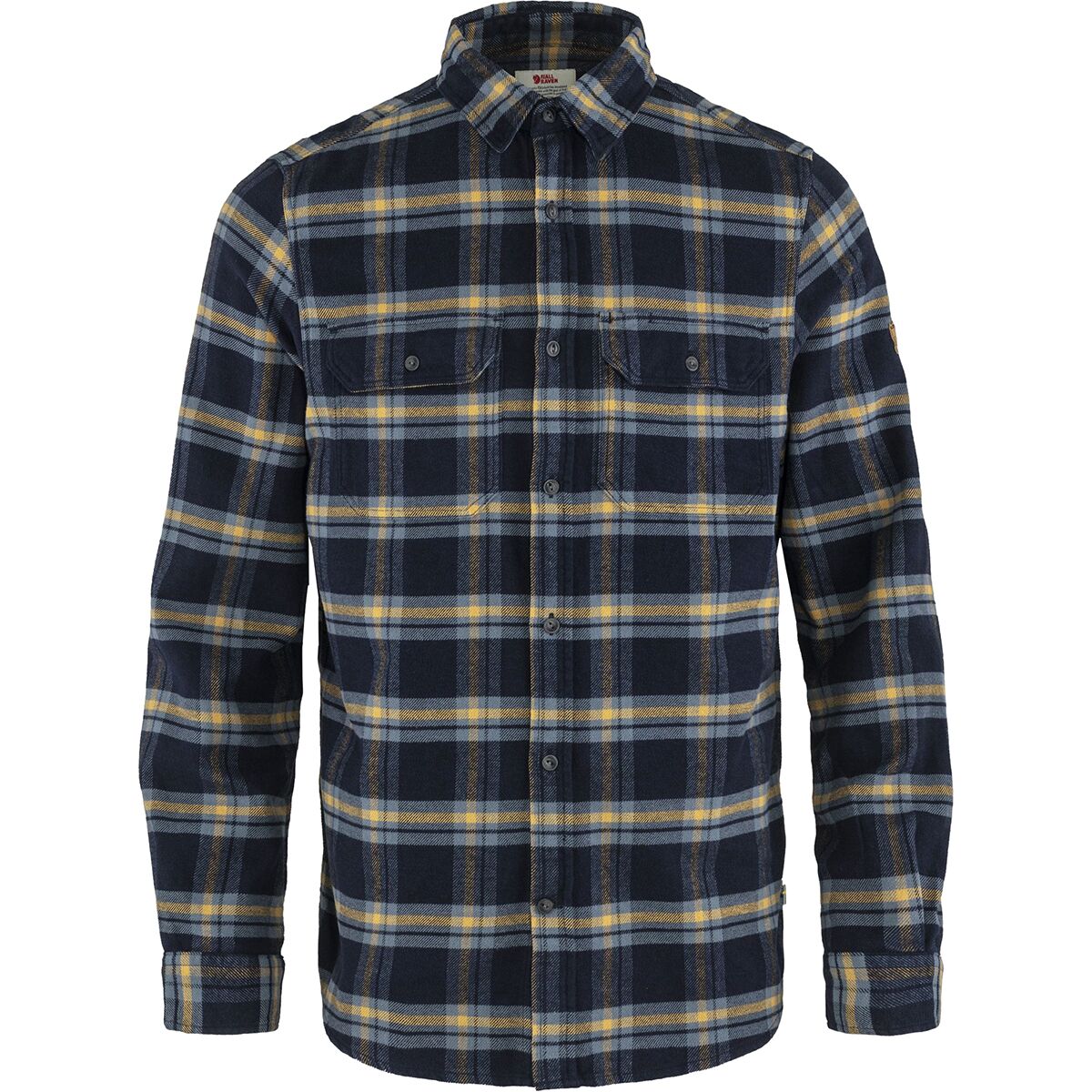 Image of Fjallraven Ovik Heavy Flannel Shirt - Men's Dark Navy/Buckwheat Brown, S