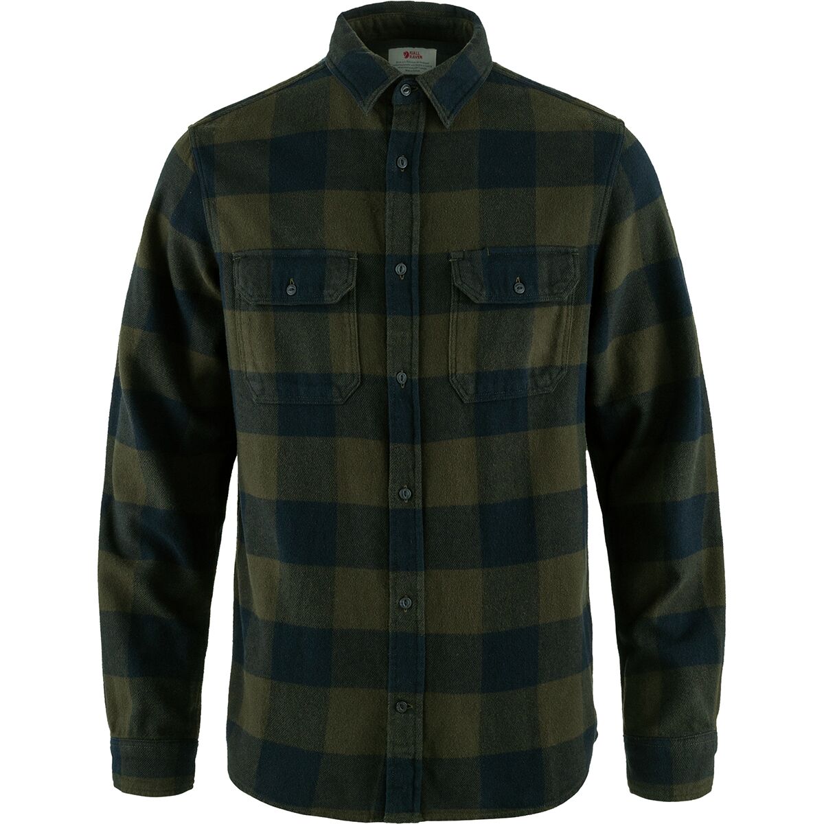 Image of Fjallraven Ovik Heavy Flannel Shirt - Men's Deep Forest/Dark Navy, S