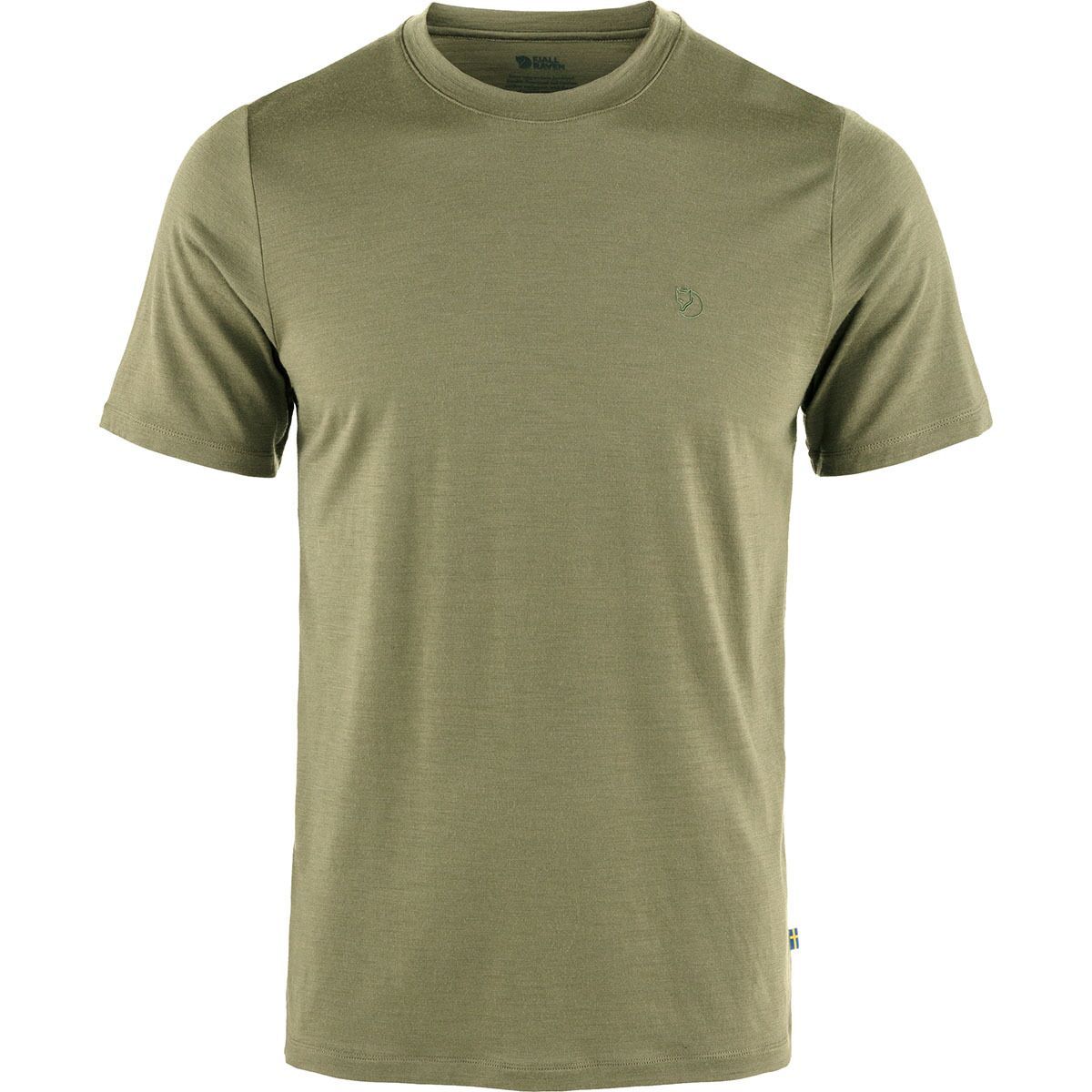 Image of Fjallraven Abisko Wool Short-Sleeve Shirt - Men's Light Olive, XL