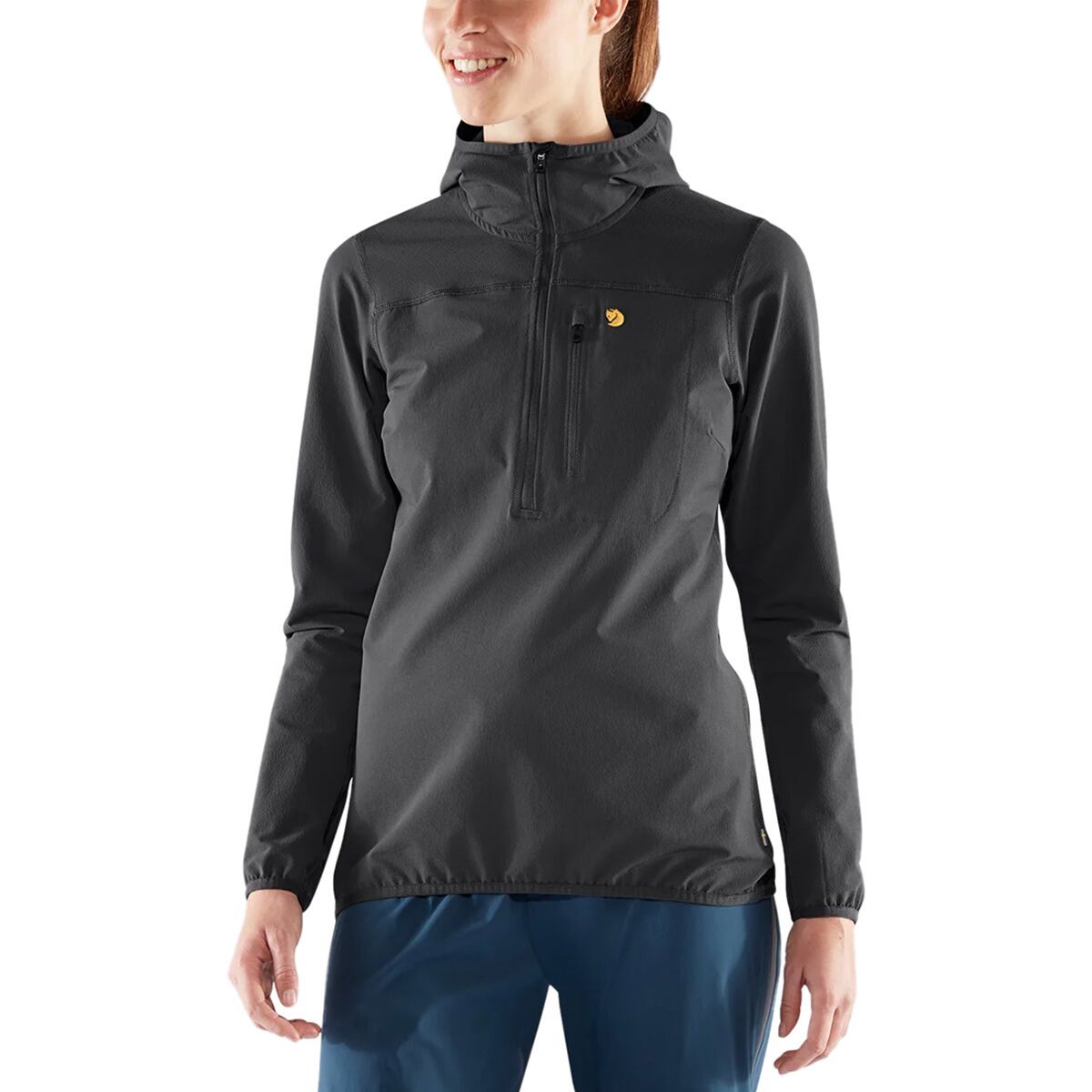Image of Fjallraven Bergtagen Stretch 1/2-Zip Jacket - Women's Black, XL
