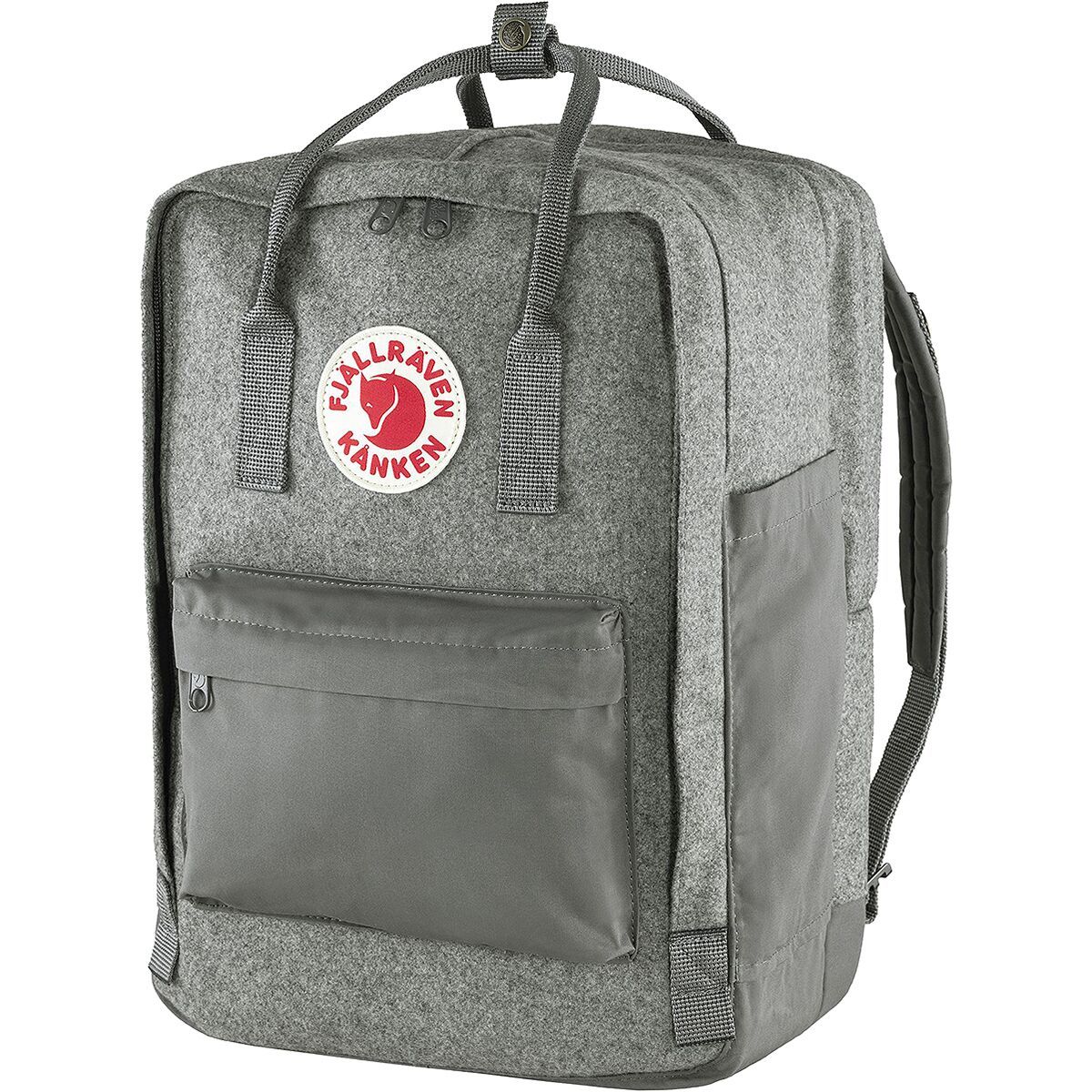 Fjallraven Kanken Re-Wool 15in Laptop Backpack Granite Grey, One Size