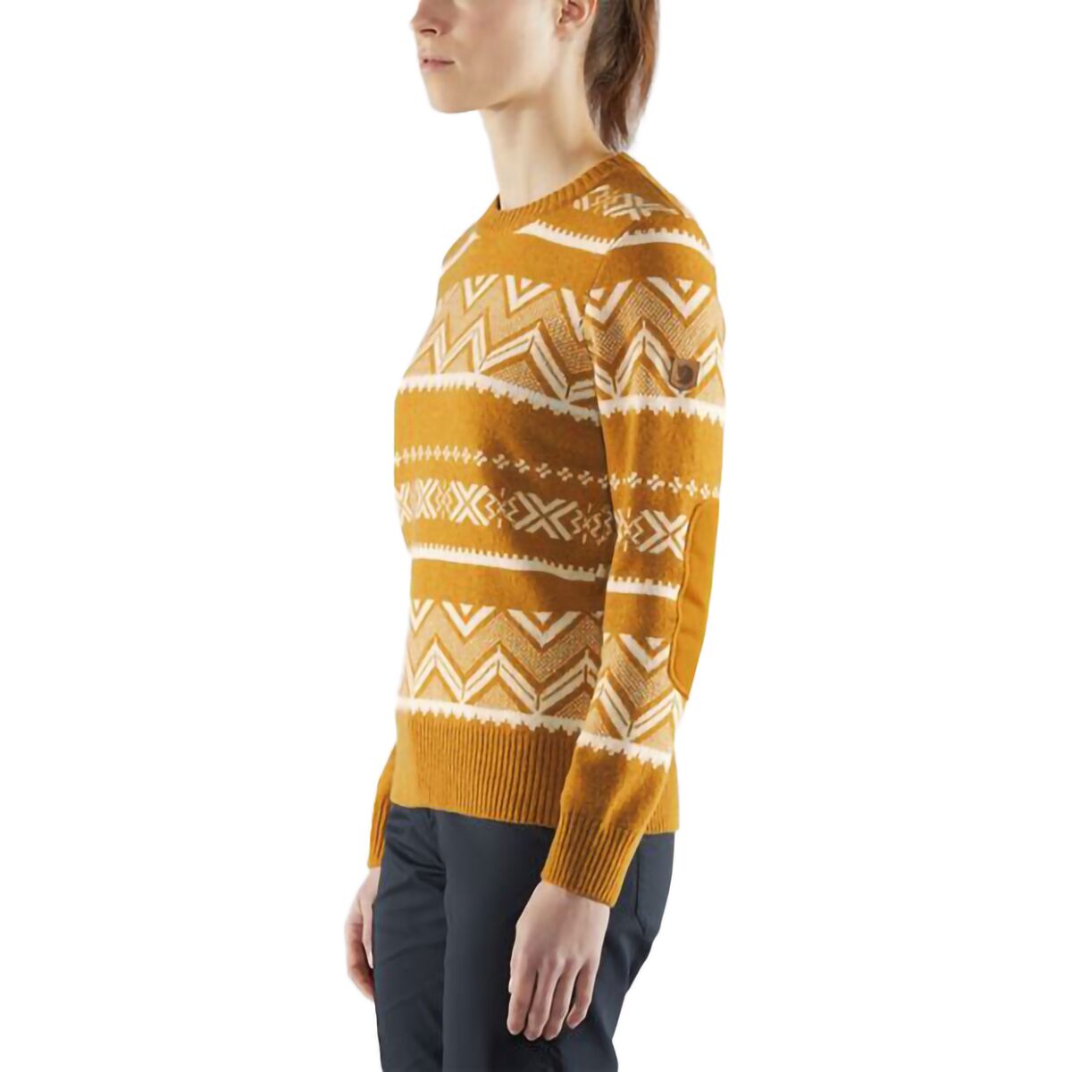 Image of Fjallraven Greenland Re-Wool Pattern Knit Sweater - Women's Acorn, L