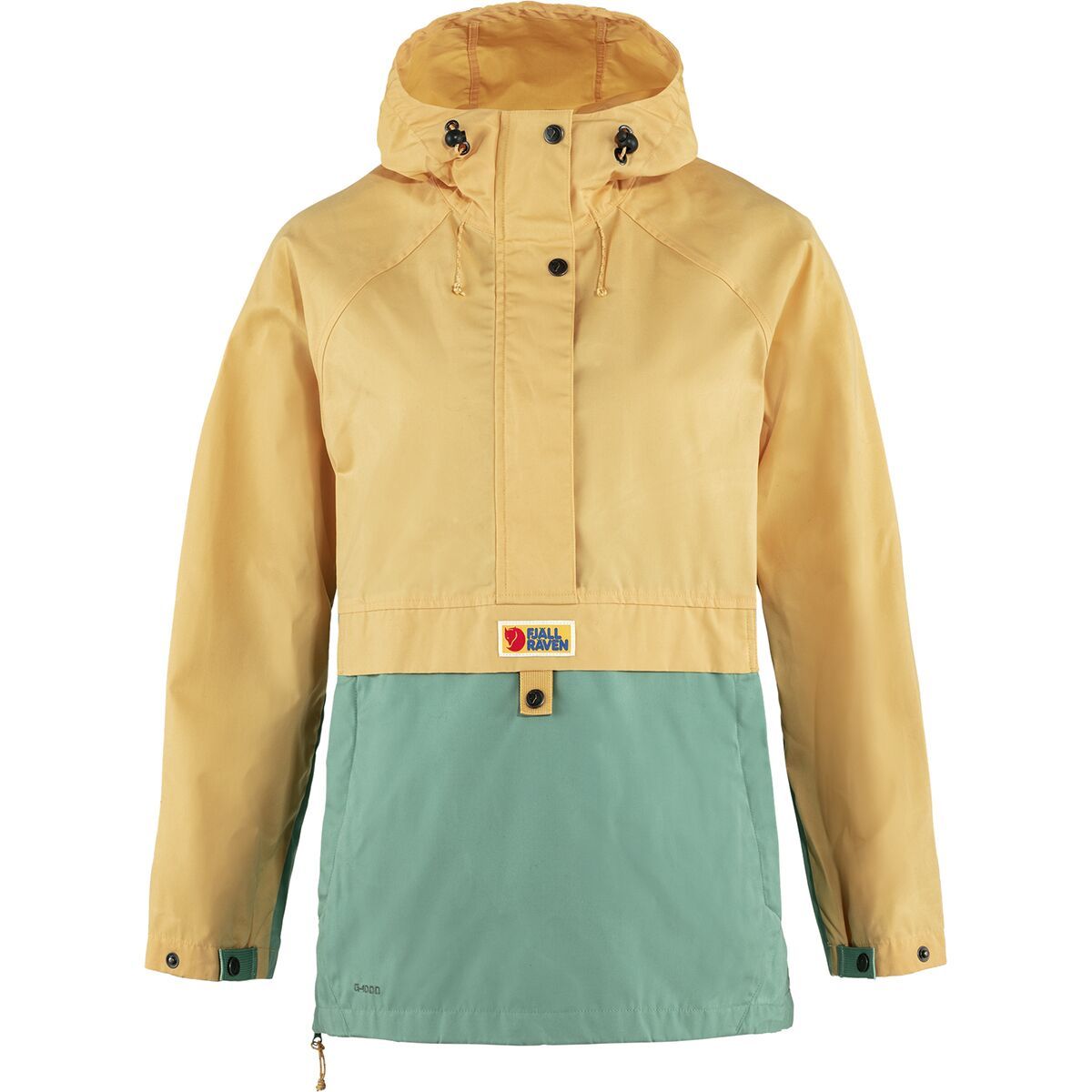 Image of Fjallraven Vardag Anorak Jacket - Women's Mais Yellow/Aloe Green, S