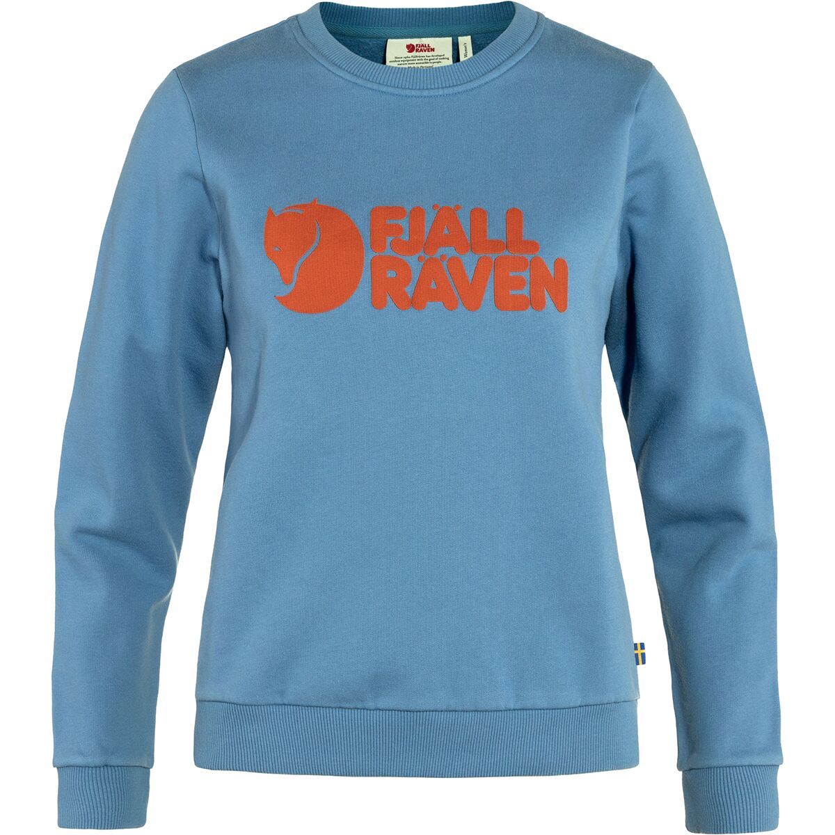 Fjallraven Logo Sweater - Women's Dawn Blue/Terracotta Brown, S