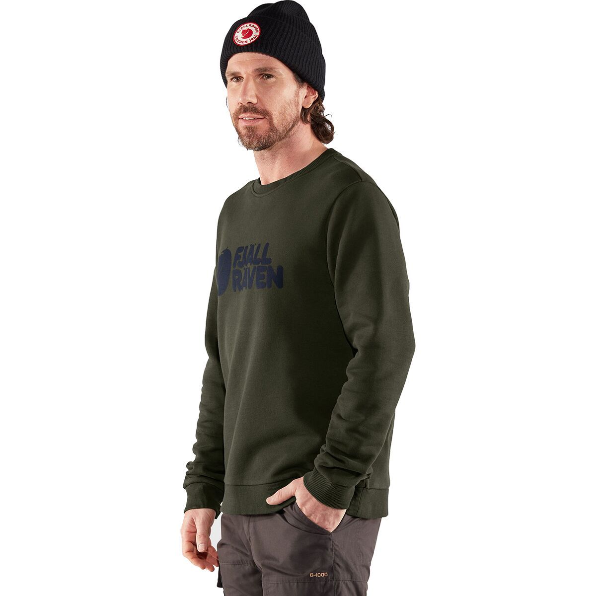 Image of Fjallraven Logo Sweater - Men's Deep Forest, L