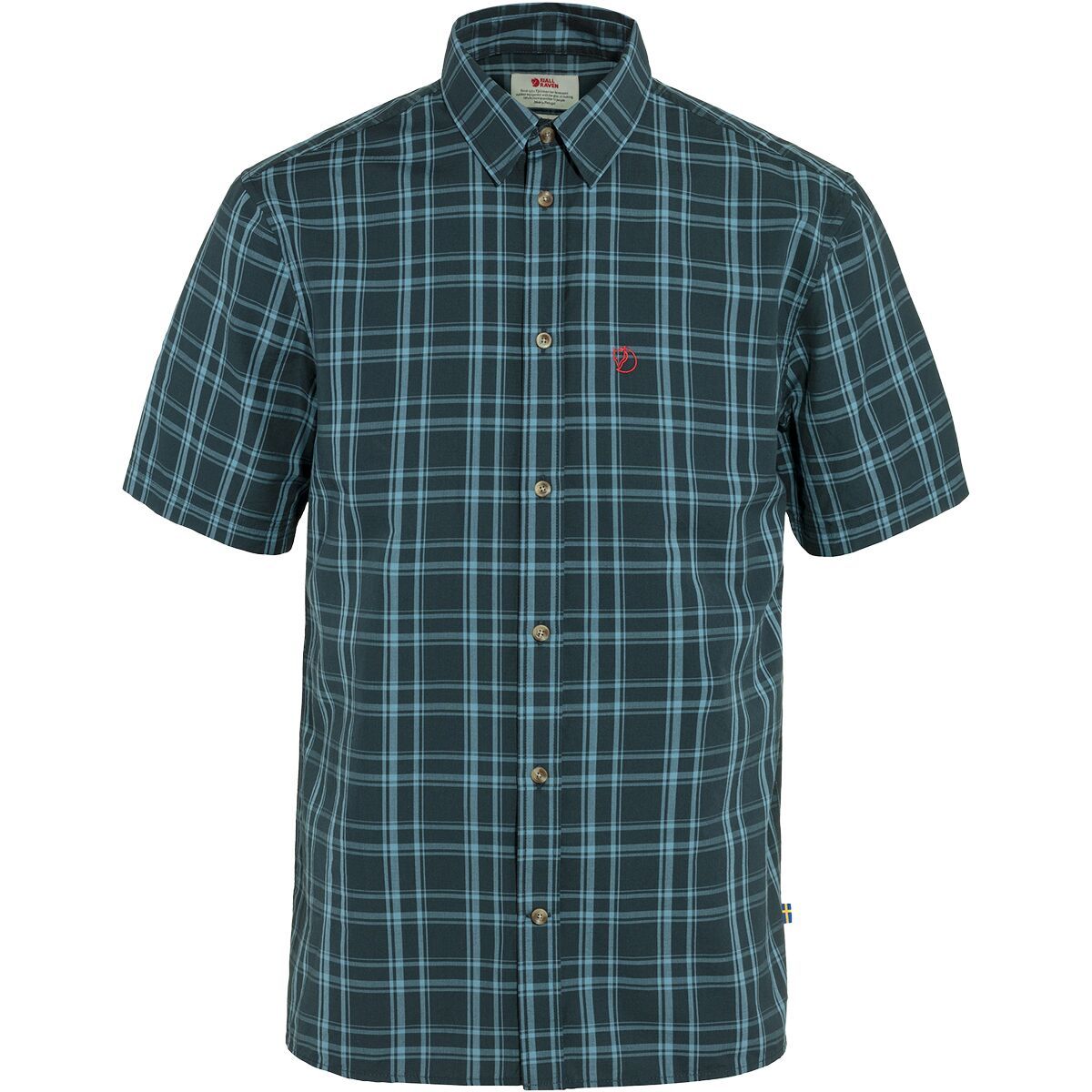 Image of Fjallraven Ovik Lite Short-Sleeve Shirt - Men's Dark Navy/Dawn Blue, M