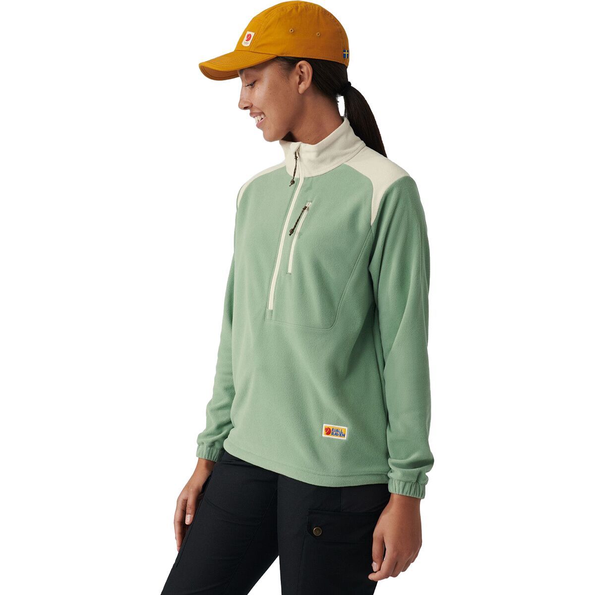 Fjallraven Vardag Lite Fleece - Women's Sage Green/Chalk White, S