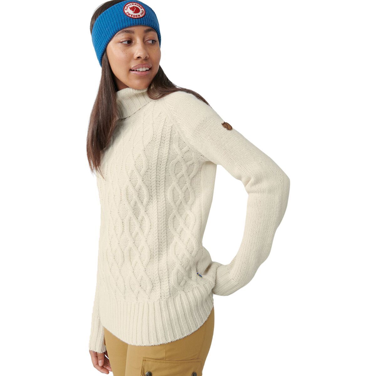 Fjallraven Ovik Cable Knit Roller Neck Sweater - Women's Chalk White, XXS