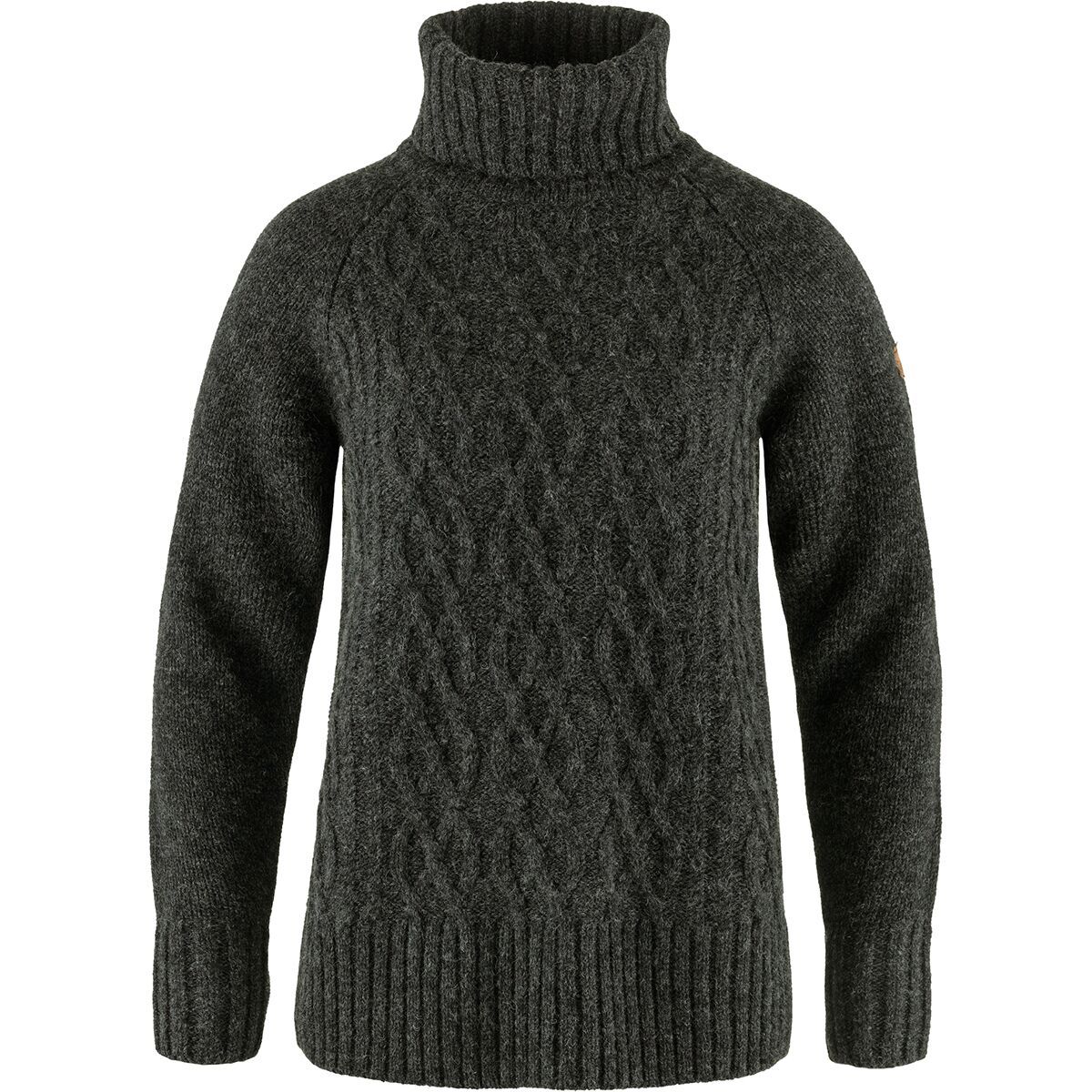 Fjallraven Ovik Cable Knit Roller Neck Sweater - Women's Dark Grey, XL