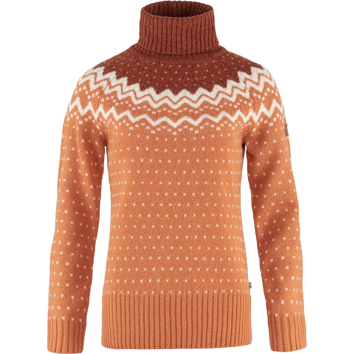 Fjallraven Ovik Knit Roller Neck Sweater - Women's Desert Brown/Autumn Leaf, S